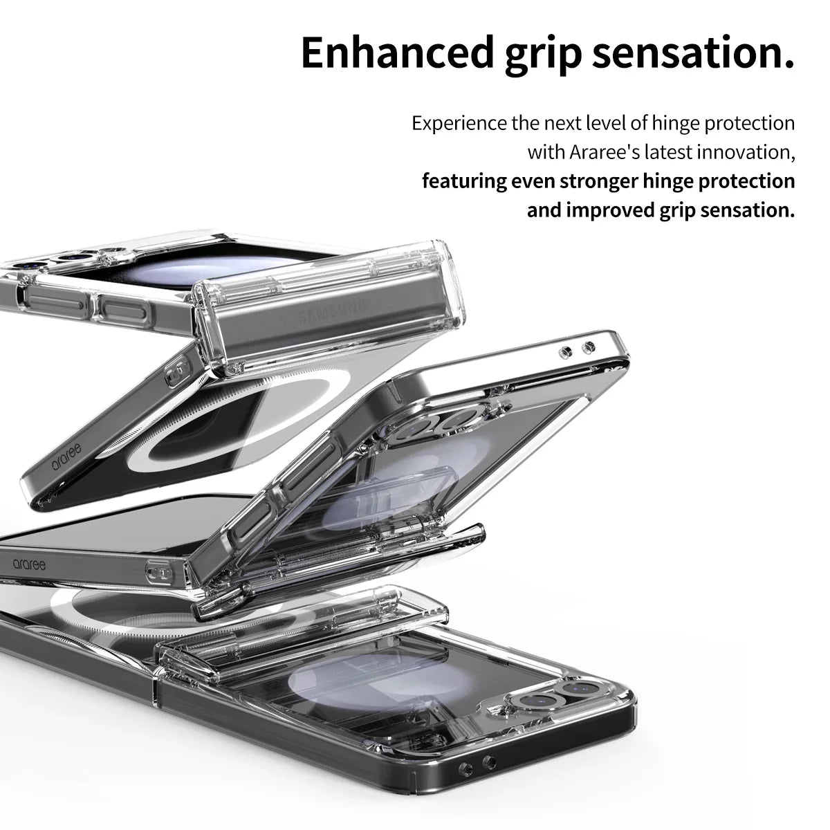 Araree Samsung Z Flip 6 Nukin 360 Magsafe Case - Clear - Tashqila Araree Samsung Z Flip 6 Nukin 360 Magsafe Case - Clear - Tashqila